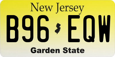 NJ license plate B96EQW