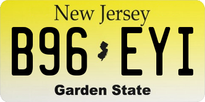 NJ license plate B96EYI