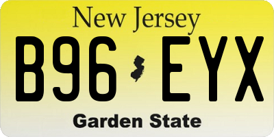 NJ license plate B96EYX