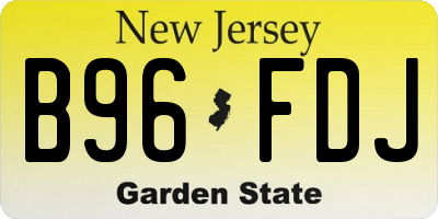 NJ license plate B96FDJ