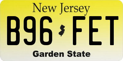 NJ license plate B96FET