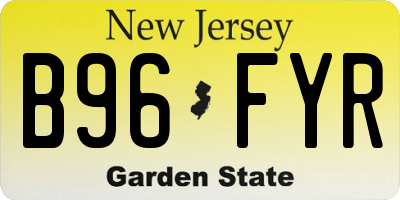 NJ license plate B96FYR