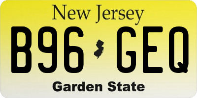 NJ license plate B96GEQ