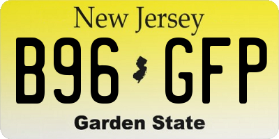 NJ license plate B96GFP
