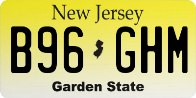 NJ license plate B96GHM