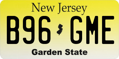 NJ license plate B96GME