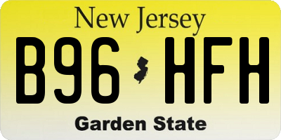NJ license plate B96HFH