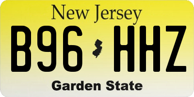 NJ license plate B96HHZ