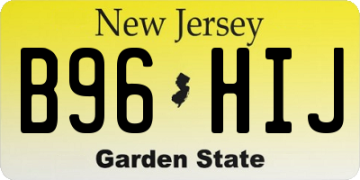 NJ license plate B96HIJ