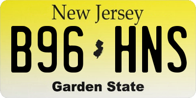 NJ license plate B96HNS