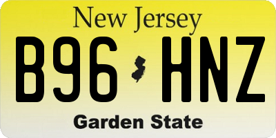 NJ license plate B96HNZ