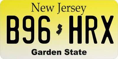 NJ license plate B96HRX