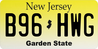 NJ license plate B96HWG