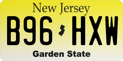 NJ license plate B96HXW