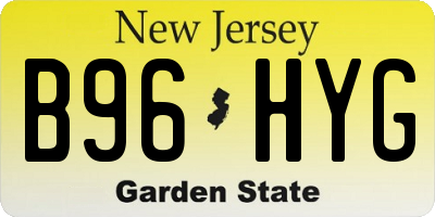 NJ license plate B96HYG