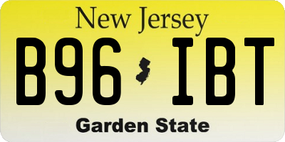 NJ license plate B96IBT