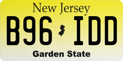 NJ license plate B96IDD