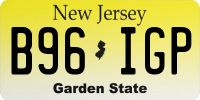 NJ license plate B96IGP