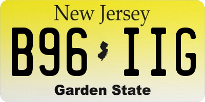 NJ license plate B96IIG