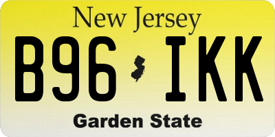 NJ license plate B96IKK