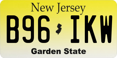 NJ license plate B96IKW