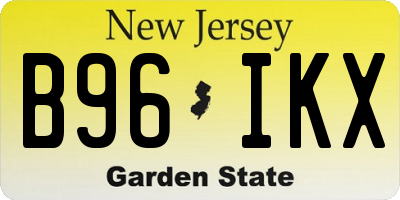 NJ license plate B96IKX