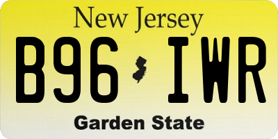 NJ license plate B96IWR