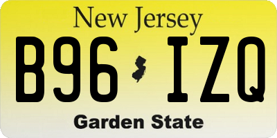 NJ license plate B96IZQ
