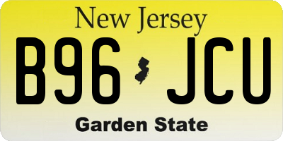 NJ license plate B96JCU