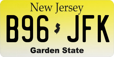 NJ license plate B96JFK