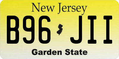 NJ license plate B96JII