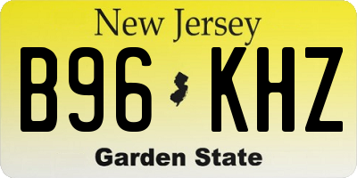 NJ license plate B96KHZ