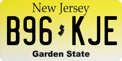 NJ license plate B96KJE