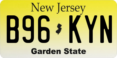 NJ license plate B96KYN