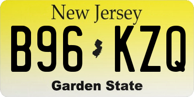 NJ license plate B96KZQ