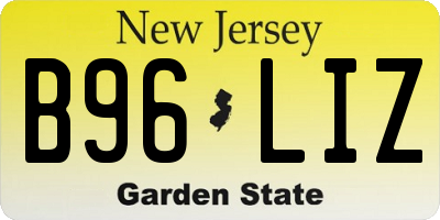 NJ license plate B96LIZ