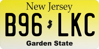 NJ license plate B96LKC