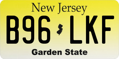 NJ license plate B96LKF