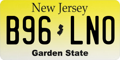 NJ license plate B96LNO