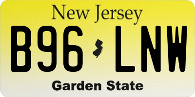 NJ license plate B96LNW