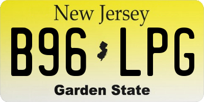 NJ license plate B96LPG