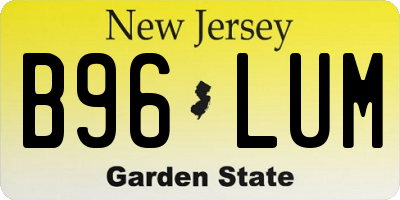 NJ license plate B96LUM
