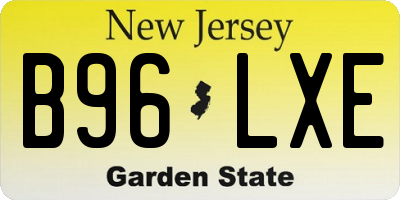 NJ license plate B96LXE