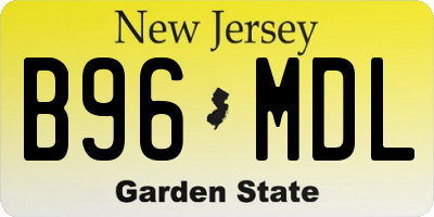 NJ license plate B96MDL