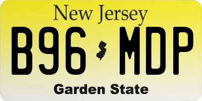NJ license plate B96MDP