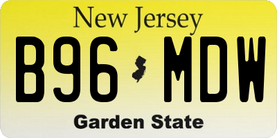 NJ license plate B96MDW