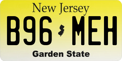 NJ license plate B96MEH