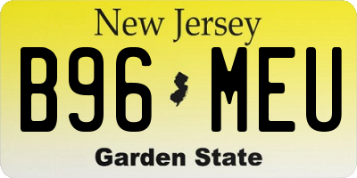 NJ license plate B96MEU