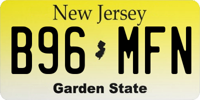 NJ license plate B96MFN