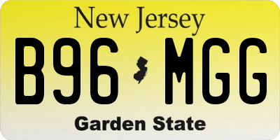 NJ license plate B96MGG